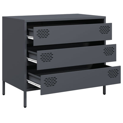Credenza Antracite 68x39x58,5 cm in Acciaio Laminato a Freddo
