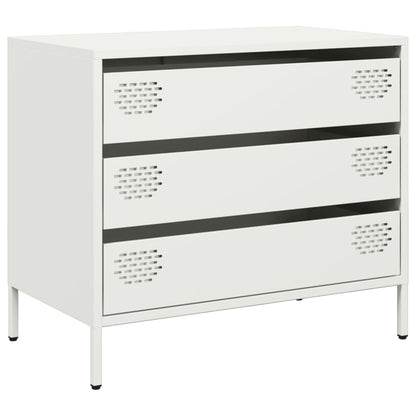 Credenza Bianca 68x39x58,5 cm in Acciaio Laminato a Freddo