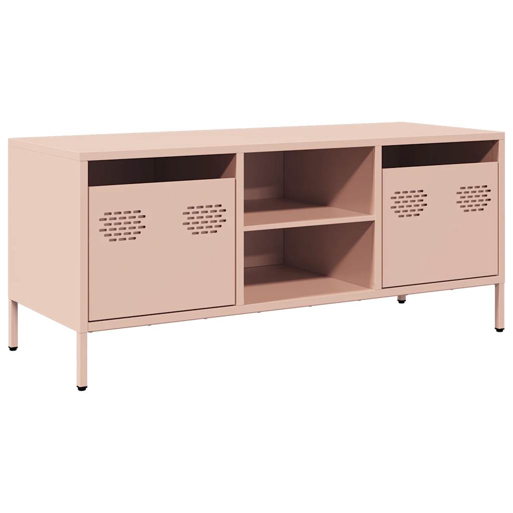 Mobile TV Rosa 101,5x39x43,5 cm in Acciaio Laminato a Freddo