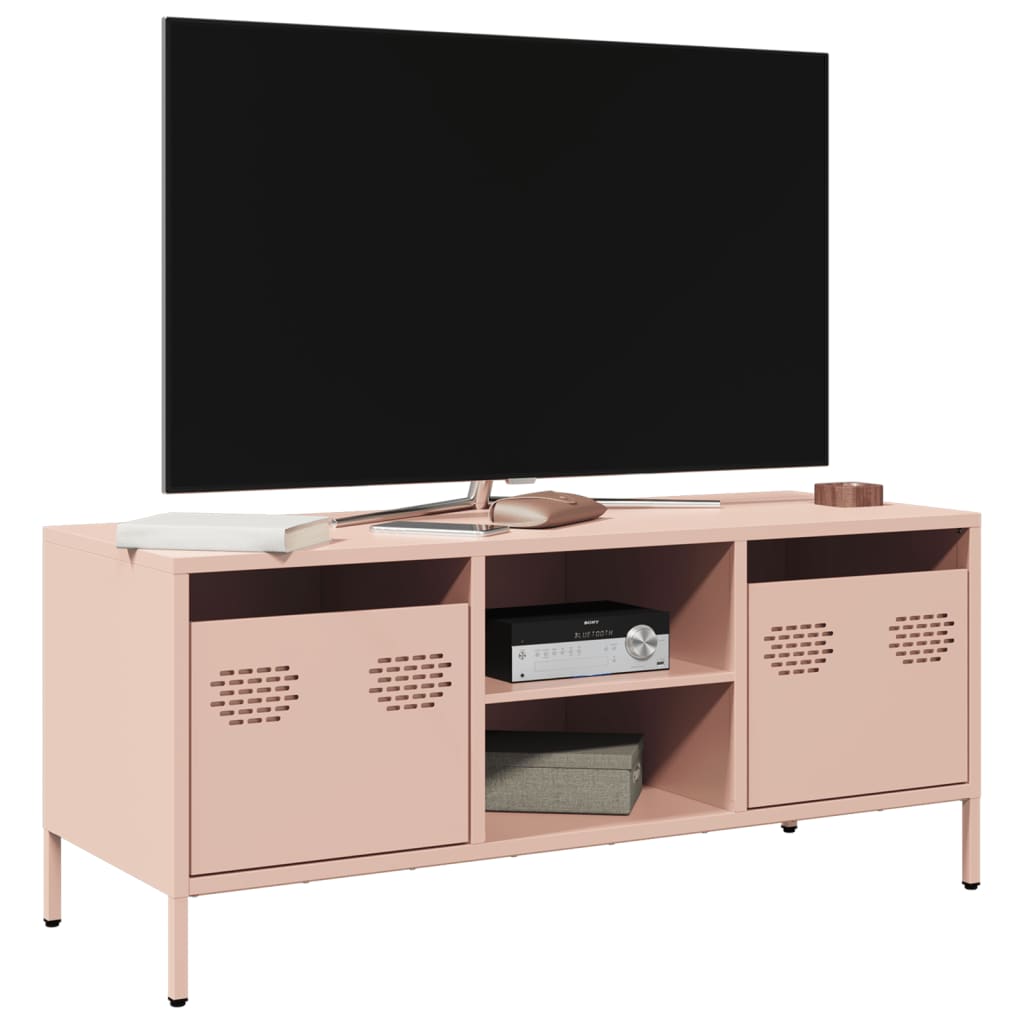 Mobile TV Rosa 101,5x39x43,5 cm in Acciaio Laminato a Freddo