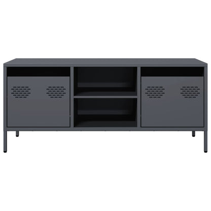 Mobile TV Antracite 101,5x39x43,5 cm Acciaio Laminato a Freddo
