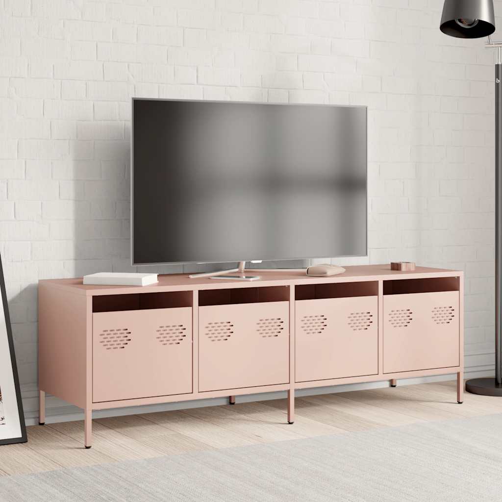 Mobile TV Rosa 135x39x43,5 cm in Acciaio Laminato a Freddo