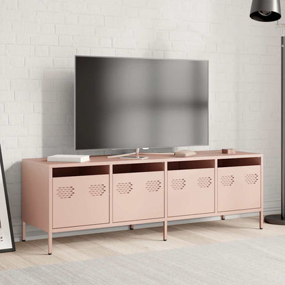 Mobile TV Rosa 135x39x43,5 cm in Acciaio Laminato a Freddo
