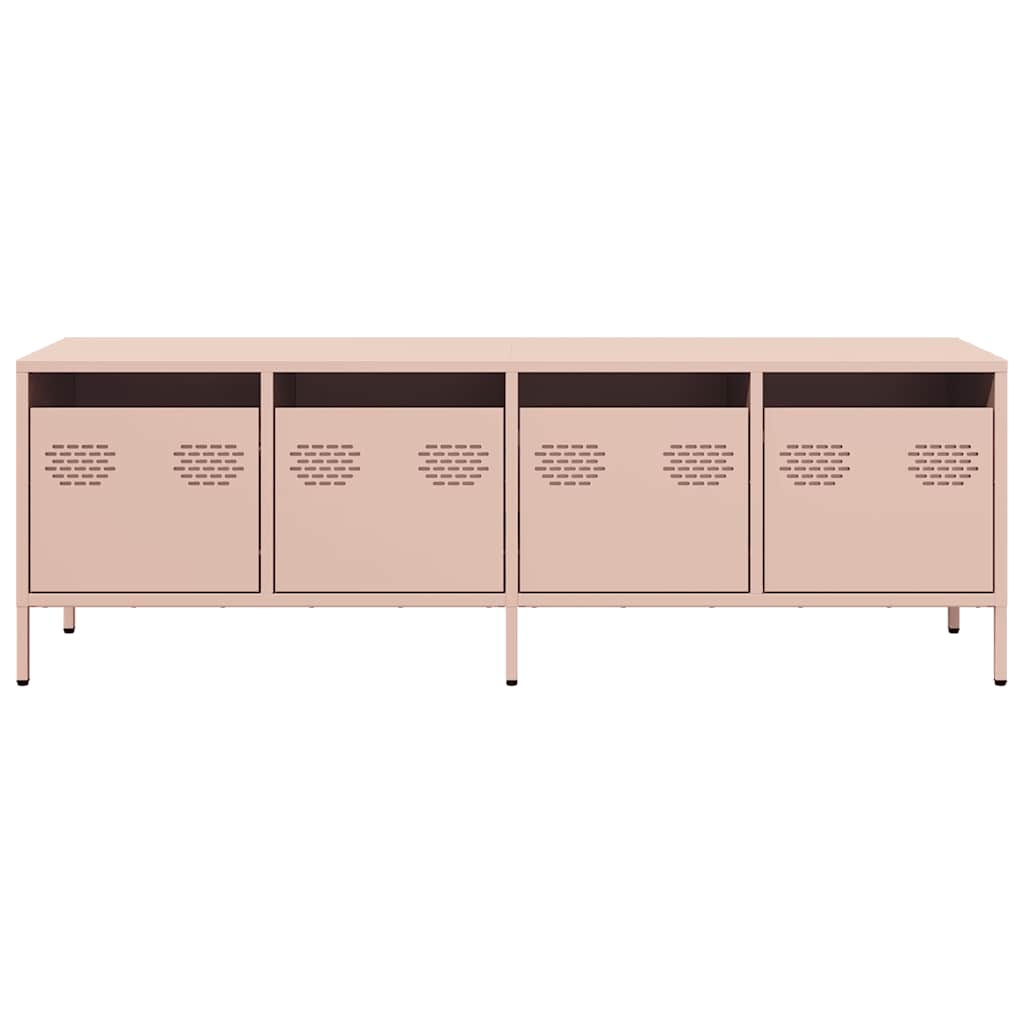 Mobile TV Rosa 135x39x43,5 cm in Acciaio Laminato a Freddo