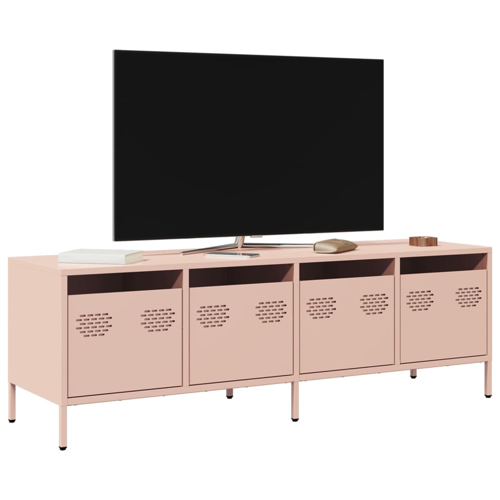Mobile TV Rosa 135x39x43,5 cm in Acciaio Laminato a Freddo