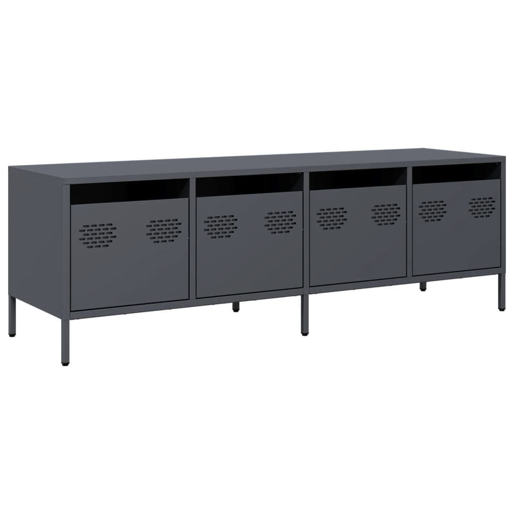 Mobile TV Antracite 135x39x43,5 cm Acciaio Laminato a Freddo