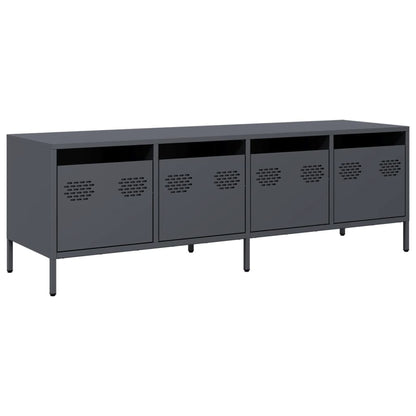 Mobile TV Antracite 135x39x43,5 cm Acciaio Laminato a Freddo