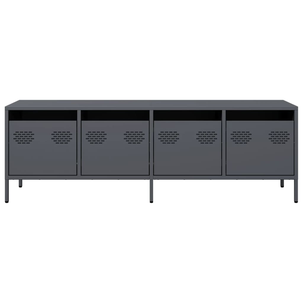 Mobile TV Antracite 135x39x43,5 cm Acciaio Laminato a Freddo