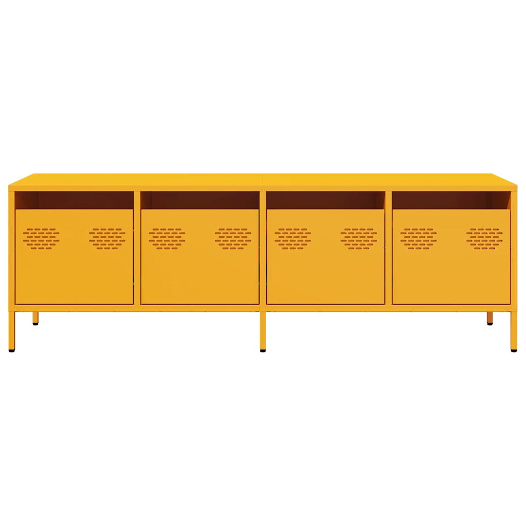 Mobile TV Giallo Senape 135x39x43,5 cm in Acciaio