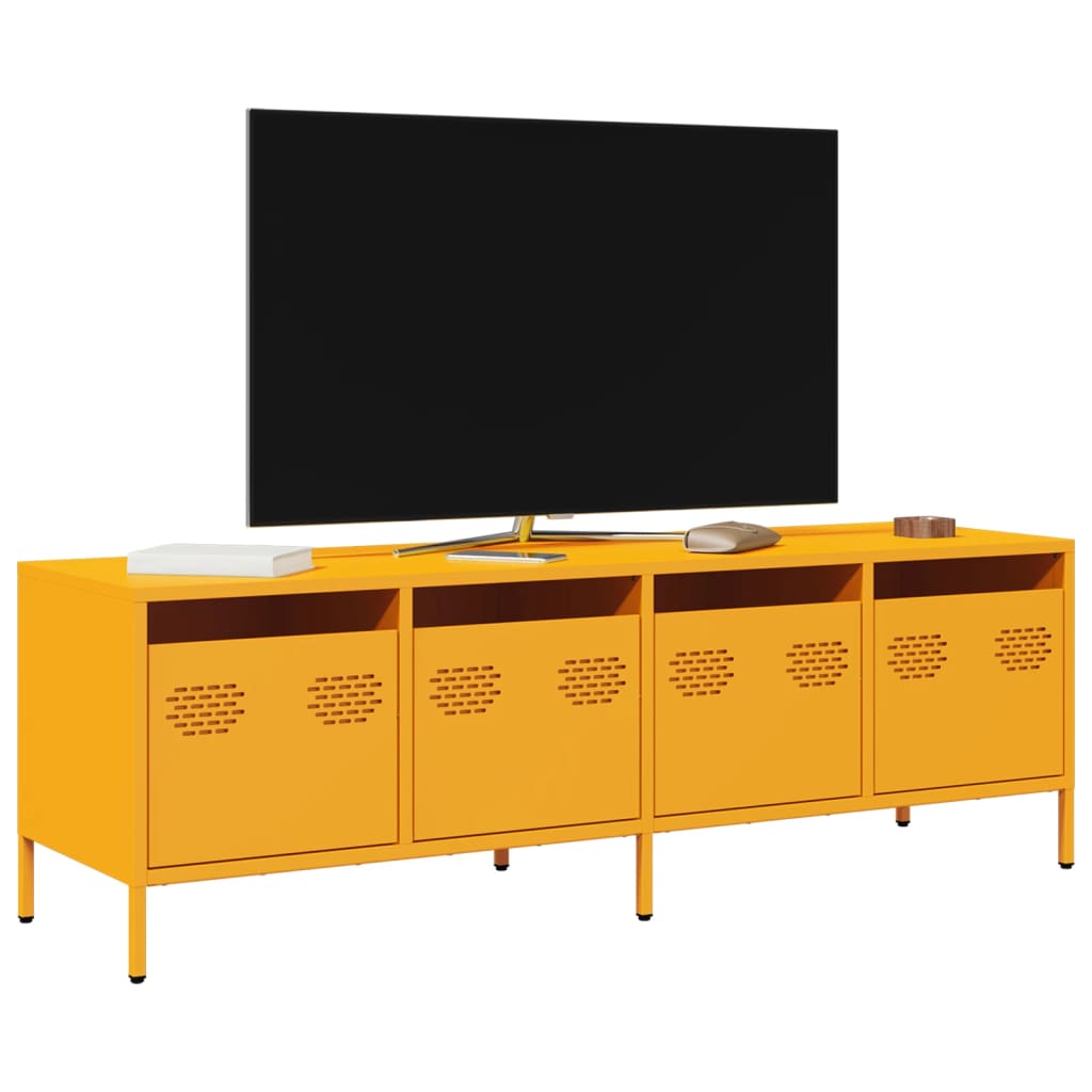 Mobile TV Giallo Senape 135x39x43,5 cm in Acciaio