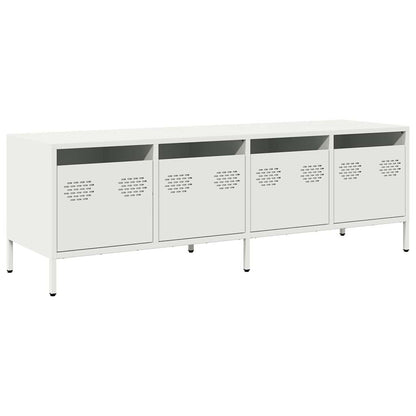Mobile TV Bianco 135x39x43,5 cm in Acciaio Laminato a Freddo