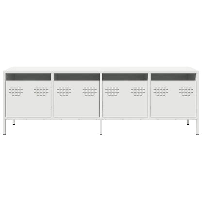 Mobile TV Bianco 135x39x43,5 cm in Acciaio Laminato a Freddo