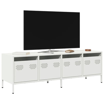 Mobile TV Bianco 135x39x43,5 cm in Acciaio Laminato a Freddo