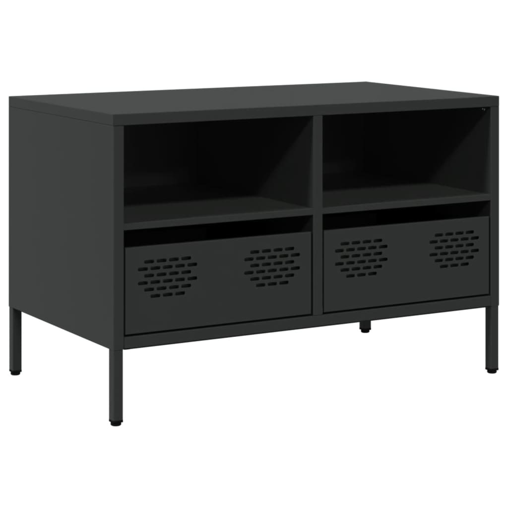 Mobile TV Nero 68x39x43,5cm in Acciaio Laminato a Freddo
