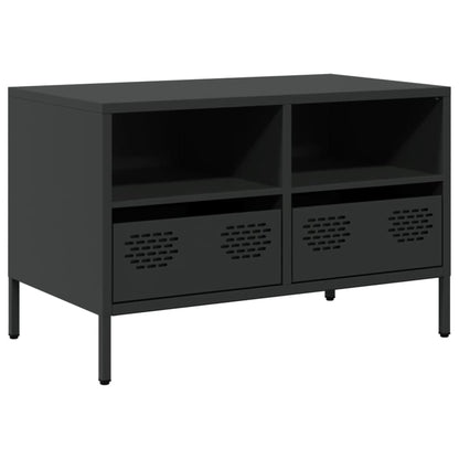 Mobile TV Nero 68x39x43,5cm in Acciaio Laminato a Freddo