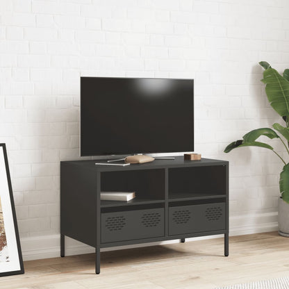 Mobile TV Nero 68x39x43,5cm in Acciaio Laminato a Freddo