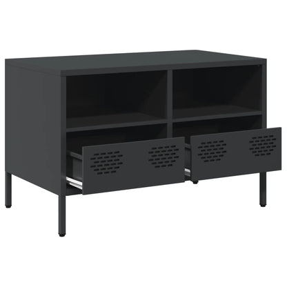Mobile TV Nero 68x39x43,5cm in Acciaio Laminato a Freddo