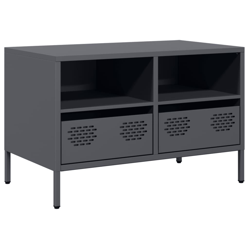 Mobile TV Antracite 68x39x43,5 cm in Acciaio Laminato a Freddo