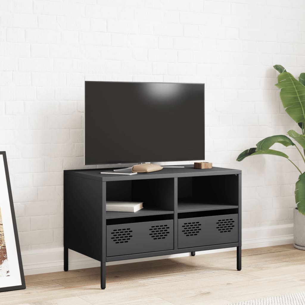 Mobile TV Antracite 68x39x43,5 cm in Acciaio Laminato a Freddo