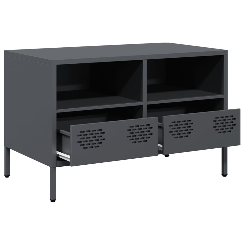 Mobile TV Antracite 68x39x43,5 cm in Acciaio Laminato a Freddo