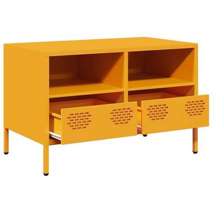 Mobile TV Giallo Senape 68x39x43,5cm Acciaio Laminato a Freddo