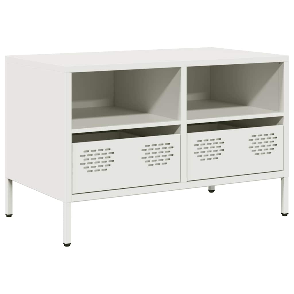 Mobile TV Bianco 68x39x43,5 cm in Acciaio Laminato a Freddo