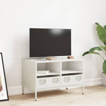 Mobile TV Bianco 68x39x43,5 cm in Acciaio Laminato a Freddo