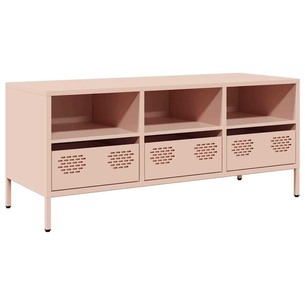 Mobile TV Rosa 101,5x39x43,5 cm in Acciaio Laminato a Freddo