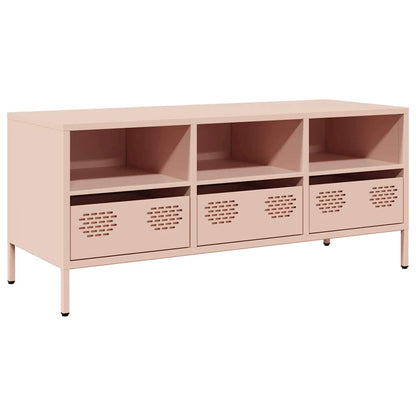 Mobile TV Rosa 101,5x39x43,5 cm in Acciaio Laminato a Freddo