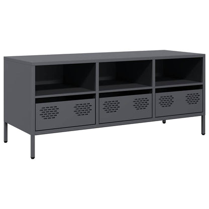Mobile TV Antracite 101,5x39x43,5 cm Acciaio Laminato a Freddo