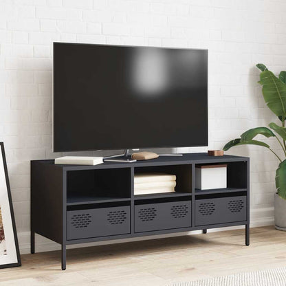 Mobile TV Antracite 101,5x39x43,5 cm Acciaio Laminato a Freddo
