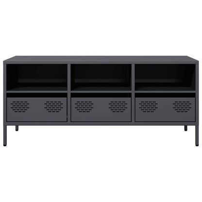 Mobile TV Antracite 101,5x39x43,5 cm Acciaio Laminato a Freddo