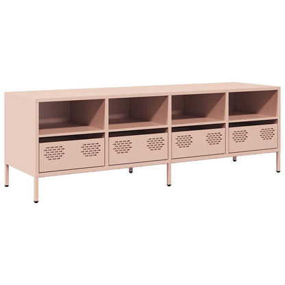 Mobile TV Rosa 135x39x43,5 cm in Acciaio Laminato a Freddo