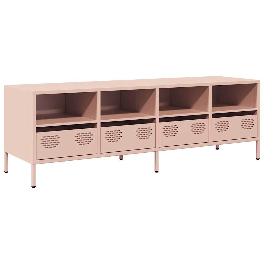 Mobile TV Rosa 135x39x43,5 cm in Acciaio Laminato a Freddo