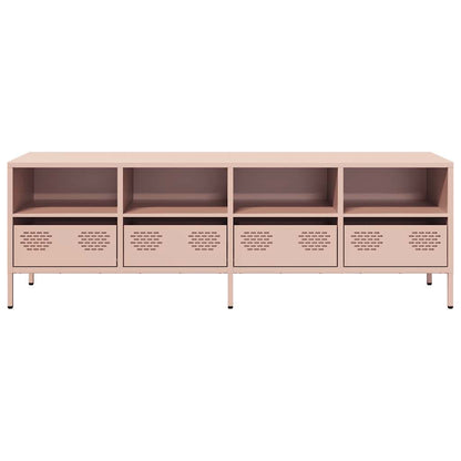 Mobile TV Rosa 135x39x43,5 cm in Acciaio Laminato a Freddo
