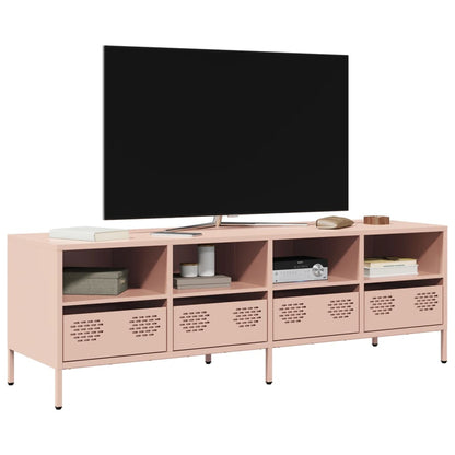 Mobile TV Rosa 135x39x43,5 cm in Acciaio Laminato a Freddo