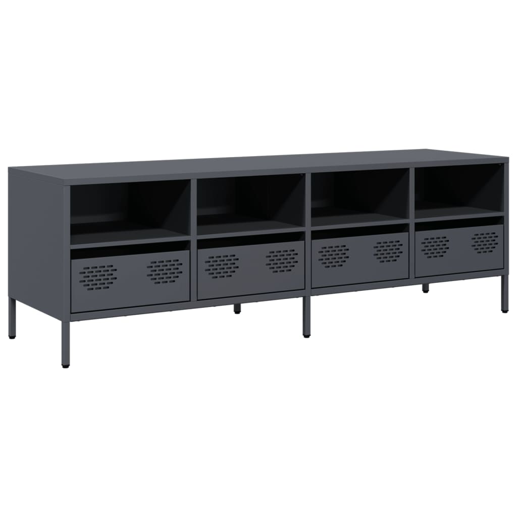 Mobile TV Antracite 135x39x43,5 cm Acciaio Laminato a Freddo