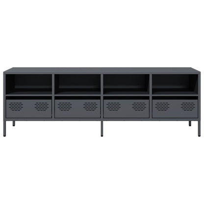 Mobile TV Antracite 135x39x43,5 cm Acciaio Laminato a Freddo