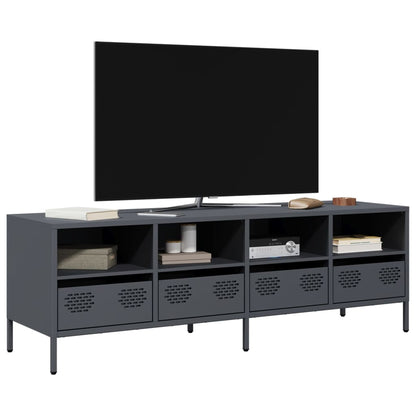 Mobile TV Antracite 135x39x43,5 cm Acciaio Laminato a Freddo