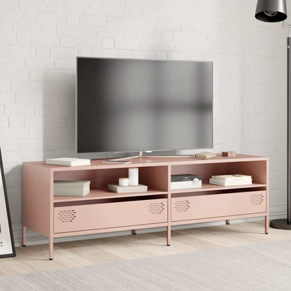 Mobile TV Rosa 135x39x43,5 cm in Acciaio Laminato a Freddo