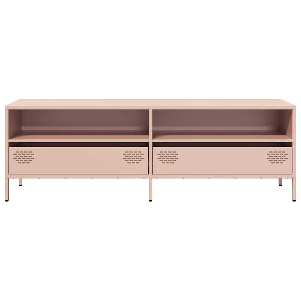 Mobile TV Rosa 135x39x43,5 cm in Acciaio Laminato a Freddo