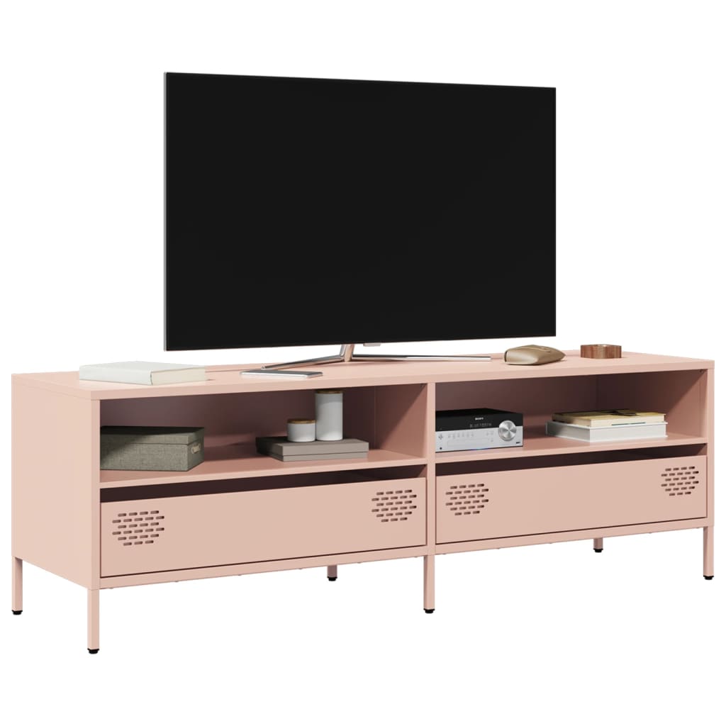 Mobile TV Rosa 135x39x43,5 cm in Acciaio Laminato a Freddo