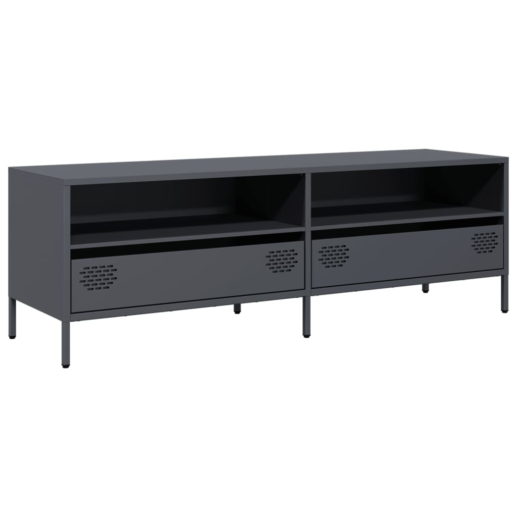 Mobile TV Antracite 135x39x43,5 cm Acciaio Laminato a Freddo