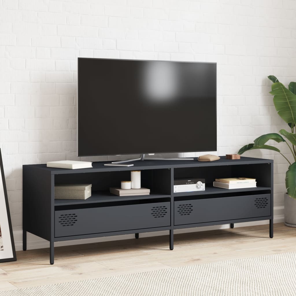Mobile TV Antracite 135x39x43,5 cm Acciaio Laminato a Freddo