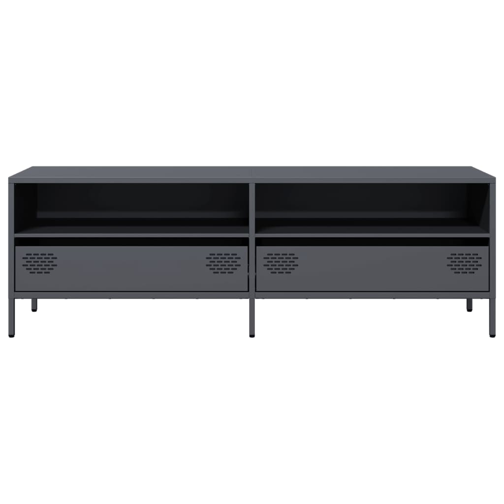 Mobile TV Antracite 135x39x43,5 cm Acciaio Laminato a Freddo