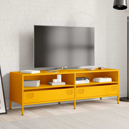 Mobile TV Giallo Senape 135x39x43,5 cm in Acciaio