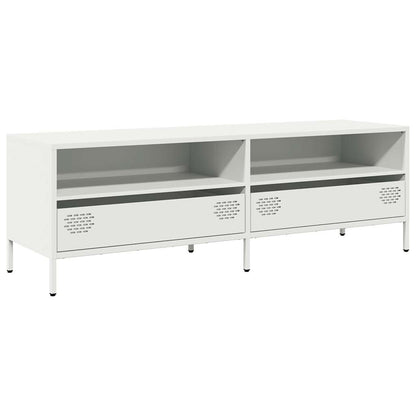 Mobile TV Bianco 135x39x43,5 cm in Acciaio Laminato a Freddo