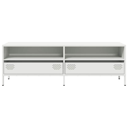 Mobile TV Bianco 135x39x43,5 cm in Acciaio Laminato a Freddo