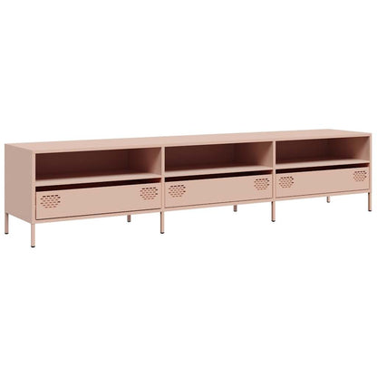 Mobile TV Rosa 202x39x43,5 cm in Acciaio Laminato a Freddo
