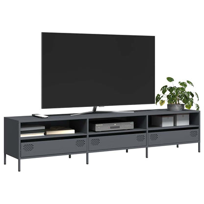Mobile TV Antracite 202x39x43,5 cm Acciaio Laminato a Freddo